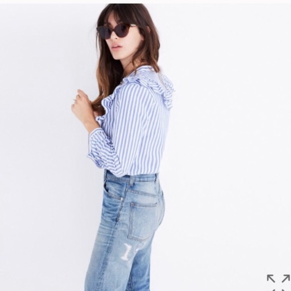 Striped button up top - Picture 2 of 8